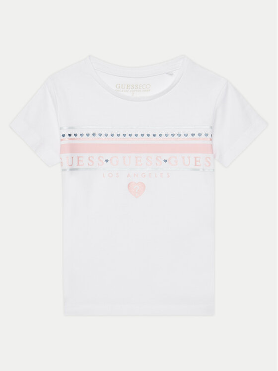 Guess Guess Tricou K5GI00 K6YW4 Alb Regular Fit