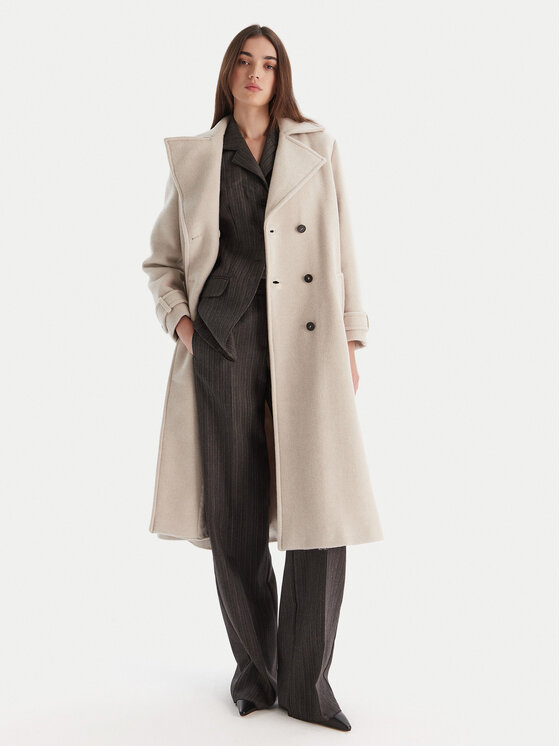 Marella Marella Cappotto di lana Balcone 2523016112 Beige Regular Fit
