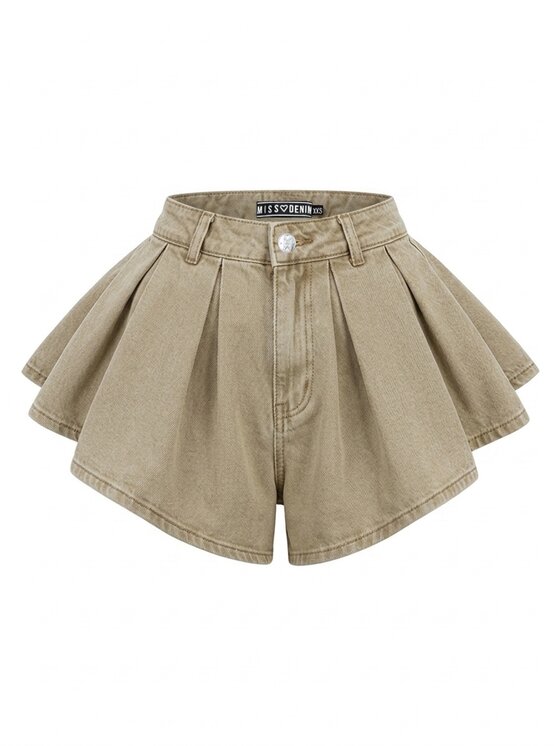 MissDenim MissDenim Szorty jeansowe Skorts Beżowy ciemny Regular Fit