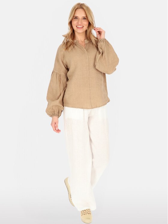 Perso Perso Blúzka CHLE256557F Hnedá Regular Fit