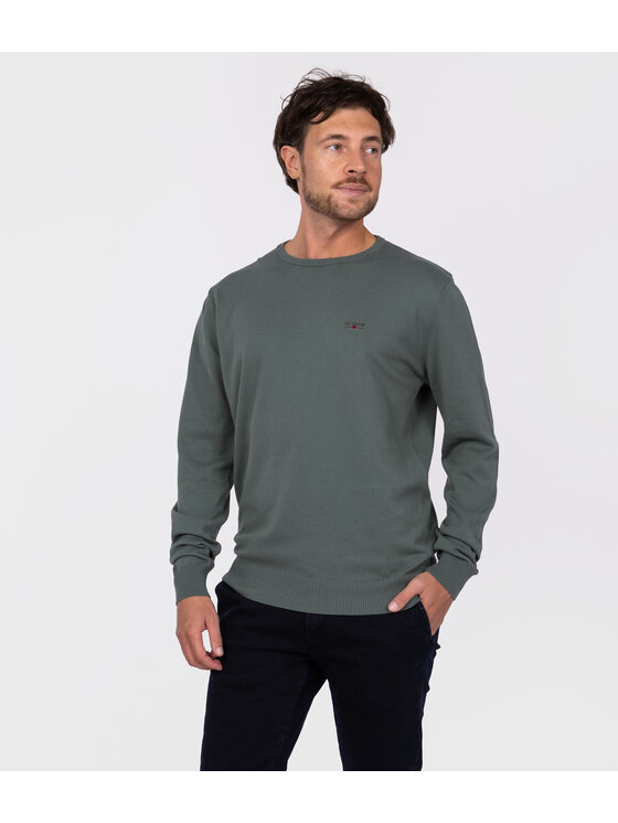 Lee Cooper Lee Cooper Sweter ANDY ORGANIC Zielony Regular Fit