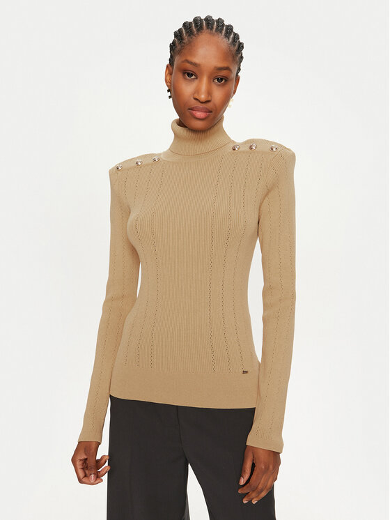 Gaudi Gaudi Rollkragenpullover 421FD53021 Beige Regular Fit