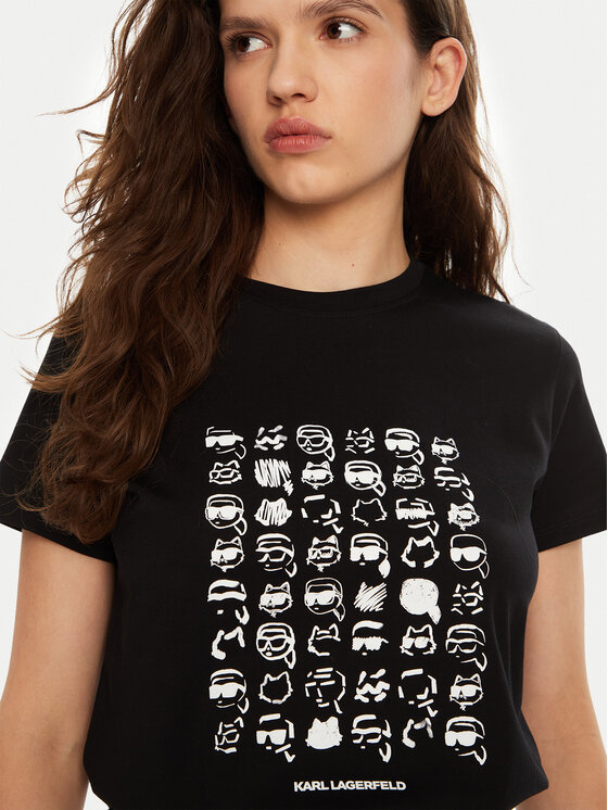 KARL LAGERFELD KARL LAGERFELD T-krekls A1W17124 Melns Regular Fit