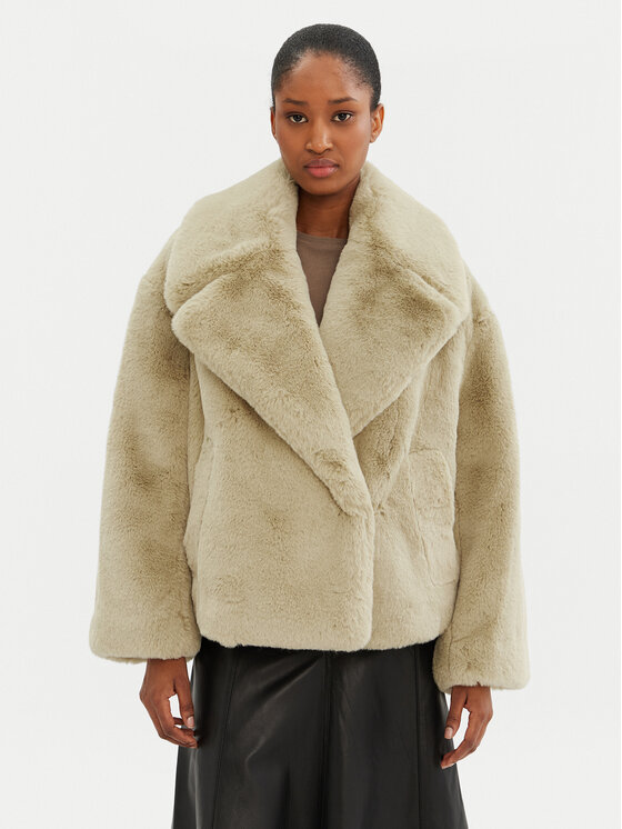 BOSS Boss Pelzmantel Curmeta 50524986 Beige Oversize