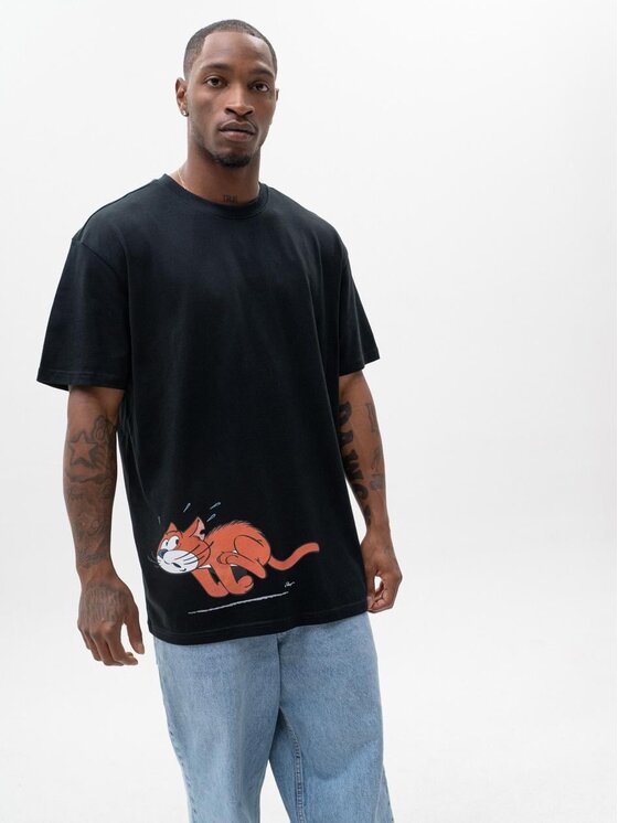 Smerfy Smerfy T-Shirt 119805 Czarny Oversize