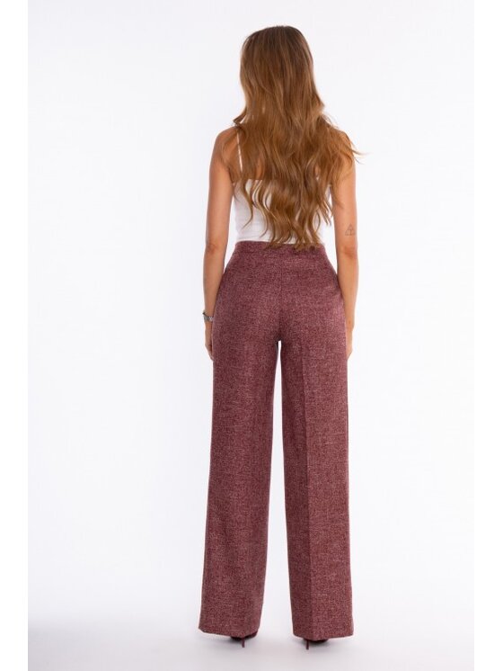 Made of Emotion Made of Emotion Spodnie materiałowe M930 Bordowy Wide Leg