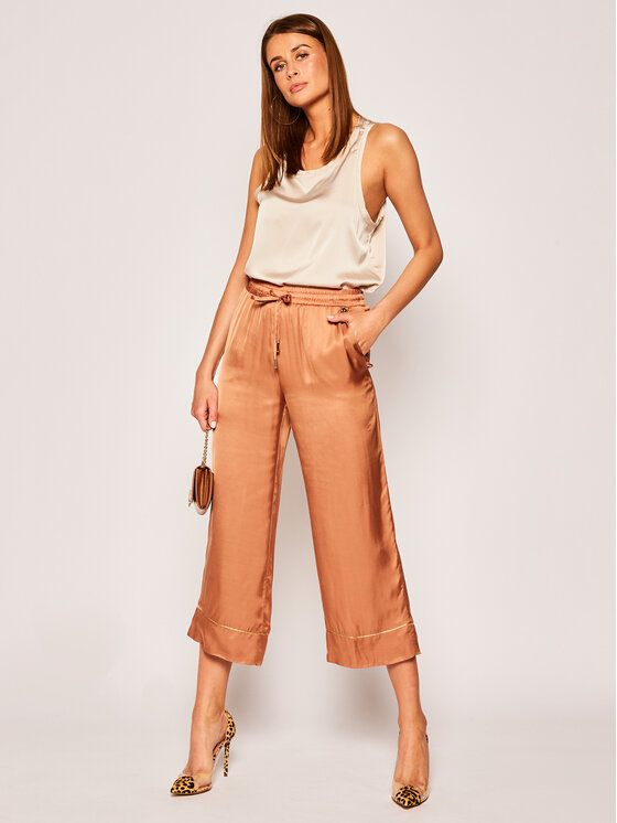Liu Jo Pantaloni culotte CA0222 T2393 Marrone Loose Fit • Modivo.it