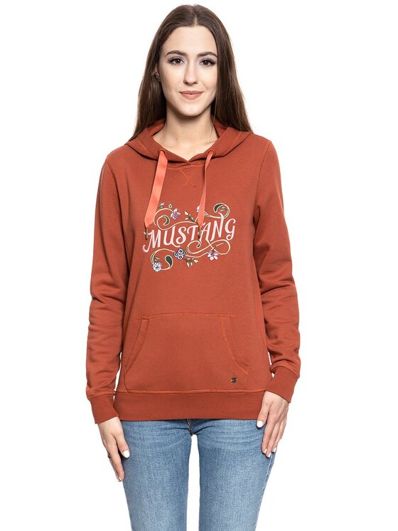 Mustang Mustang Felpa BELLA H EMBROIDERY Arancione Regular Fit
