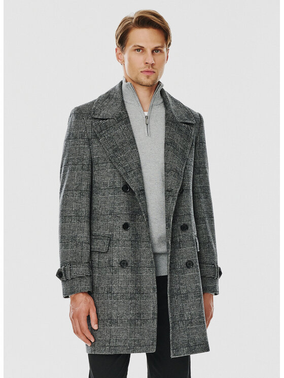 Pako Lorente Pako Lorente Płaszcz P24WF-7X-003 Szary Classic Fit