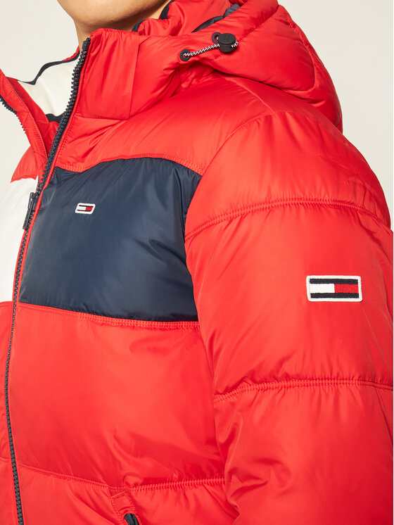 Tommy Jeans Kurtka puchowa Tjm Colorblock DM0DM09375 Czerwony Regular Fit Modivo.pl