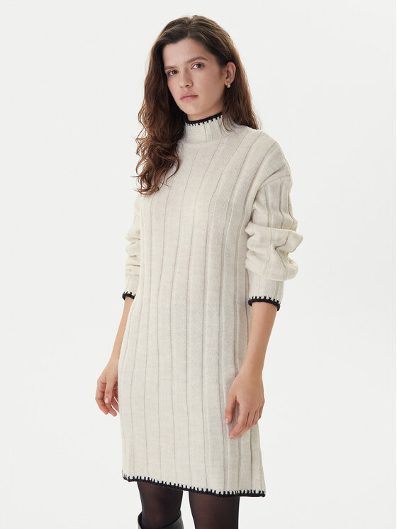 ONLY ONLY Трикотажна сукня Chick Stitch 15366020 Бежевий Loose Fit