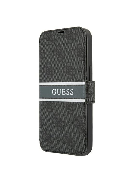 Guess Guess Etui na telefon 4G Stripe Book Szary