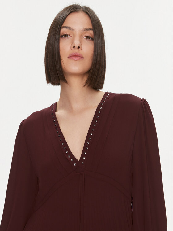 Liu Jo Liu Jo Vsakodnevna obleka MF3184 T0414 Bordo rdeča Regular Fit