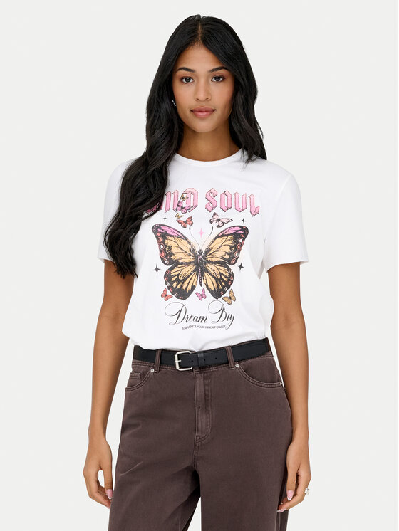 ONLY ONLY Tričko Lucy 15366031 Biela Loose Fit