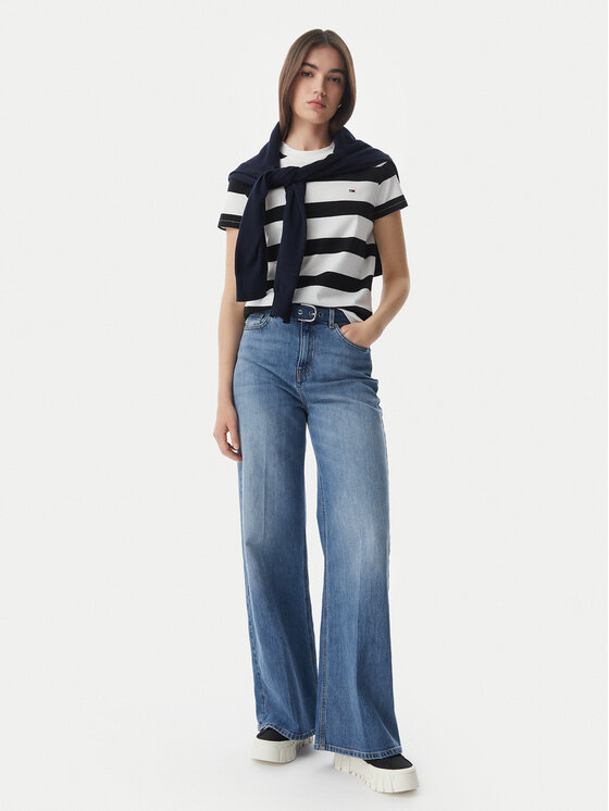 Tommy Jeans Tommy Jeans Majica Flag DW0DW23801 Črna Regular Fit