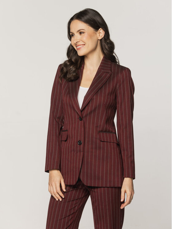Willsoor Willsoor Marynarka 67869 Bordowy Regular Fit