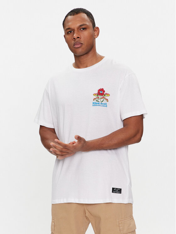 Brave Soul Brave Soul T-shirt MTS-149POWER Bianco Straight Fit