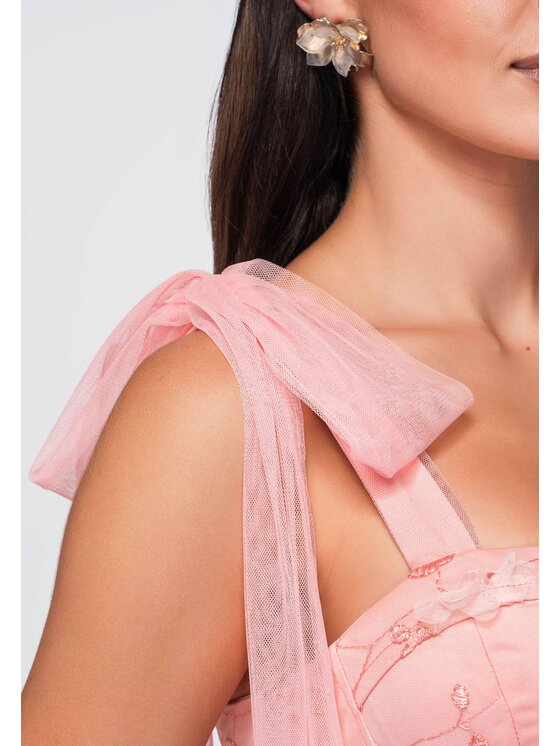 Ombre Ombre Sukienka wieczorowa LA-OM-DLR427 Różowy Regular Fit