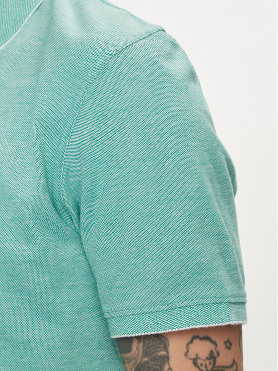 Wrangler Wrangler Тениска с яка и копчета Refined 112350393 Зелен Regular Fit