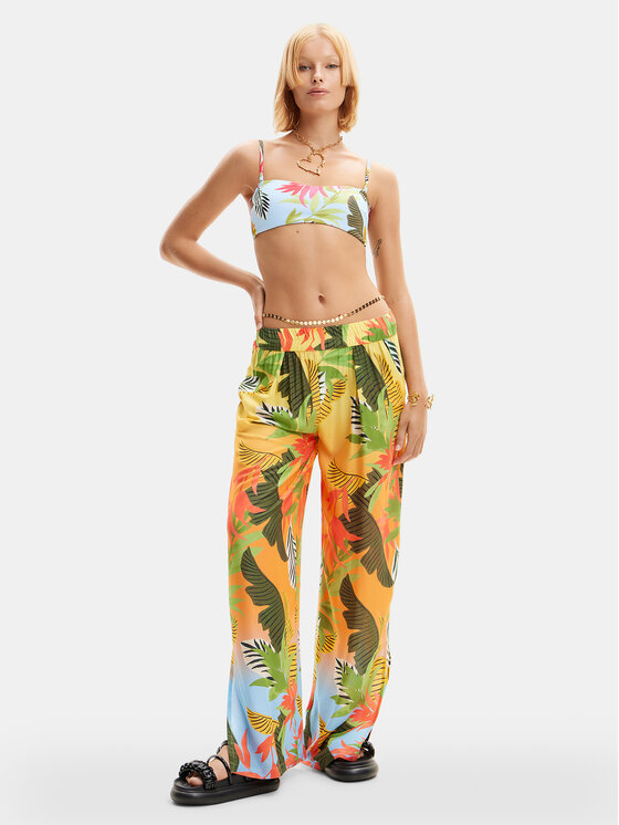 Desigual Desigual Spodnie materiałowe Tropical Party 24SWMW21 Kolorowy Loose Fit