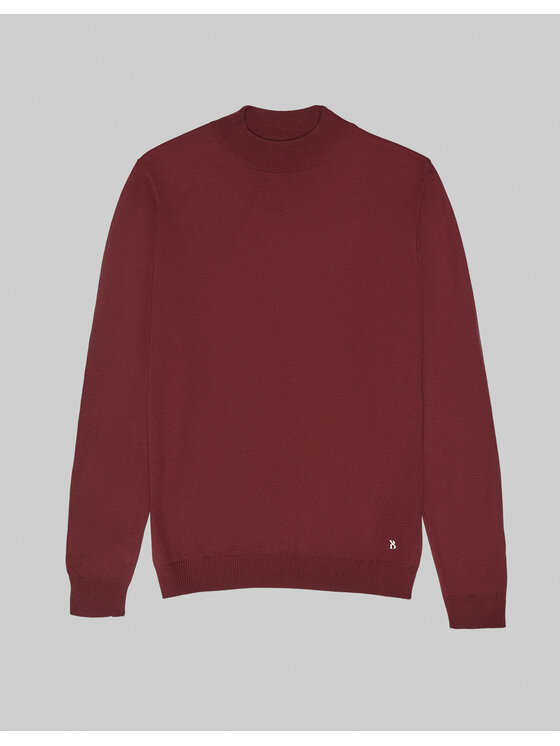 Borgio Borgio Sweter grotte Bordowy Classic Fit