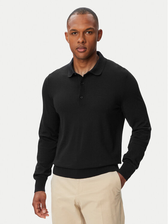 BOSS BOSS Polo särk H-Lancione 50565503 Must Regular Fit