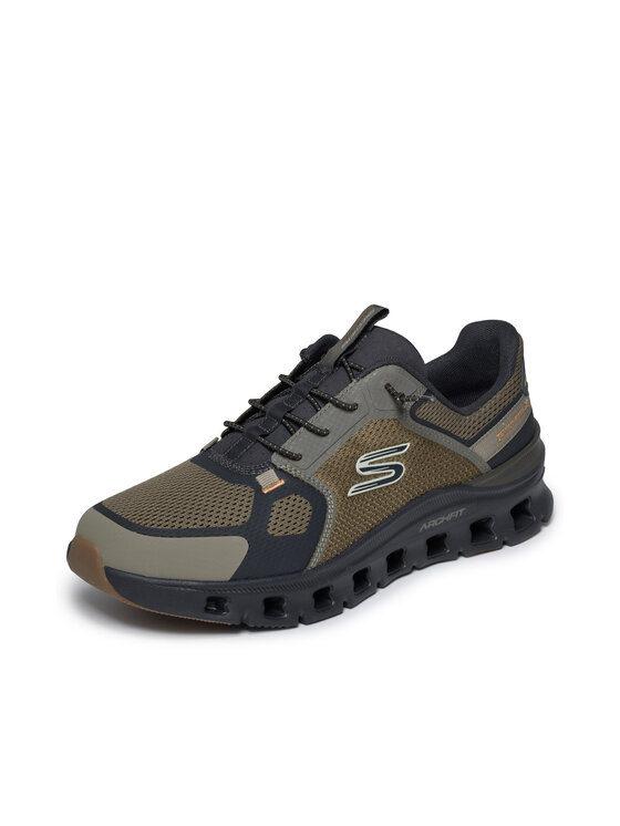 Skechers Skechers Sneakersy 233113-OLBK Zielony ciemny