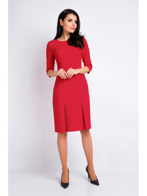 Awama Awama Sukienka codzienna A158 Czerwony Basic Fit