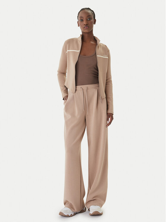 Guess Guess Spodnie dresowe V6GB01 K2914 Beżowy Wide Leg