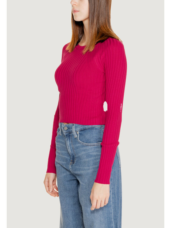 ONLY ONLY Maglione ONLMEDDI LS RIB CROP O-NECK CC KNT Rosa Rib Fit