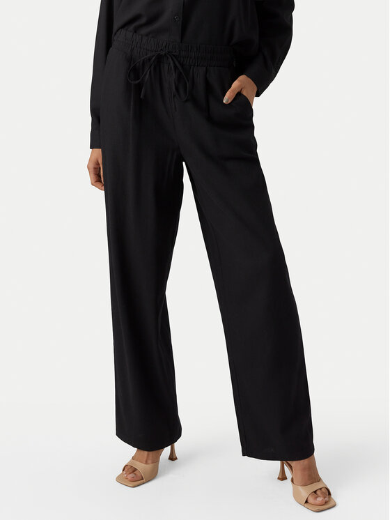 Vero Moda Vero Moda Bavlnené nohavice Jesmilo 10287363 Čierna Regular Fit