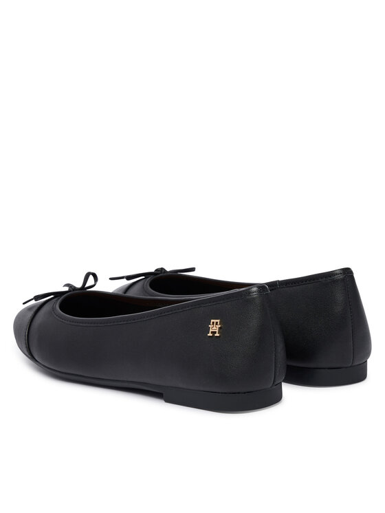 Tommy Hilfiger Tommy Hilfiger Baleriny Hilfiger Smooth Lthr Ballet FW0FW09241 Czarny