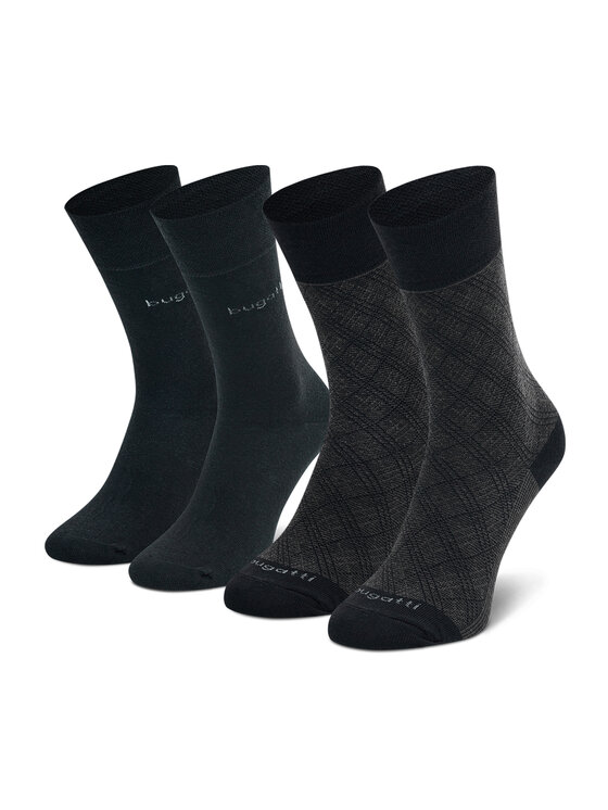 Set di 2 paia di calzini lunghi da uomo 6994 Nero
