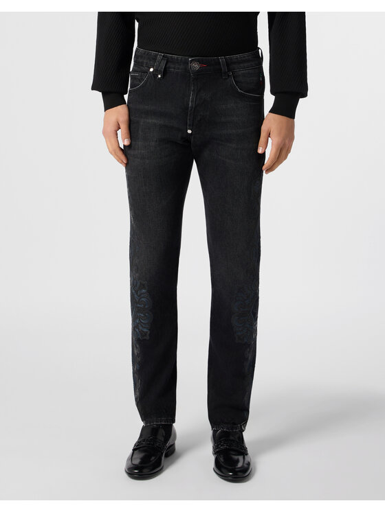 PHILIPP PLEIN PHILIPP PLEIN Džínsy 31226 Čierna Straight Leg