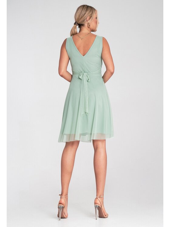 FIGL FIGL Koktejlové šaty M1208 Zelená Flared Fit