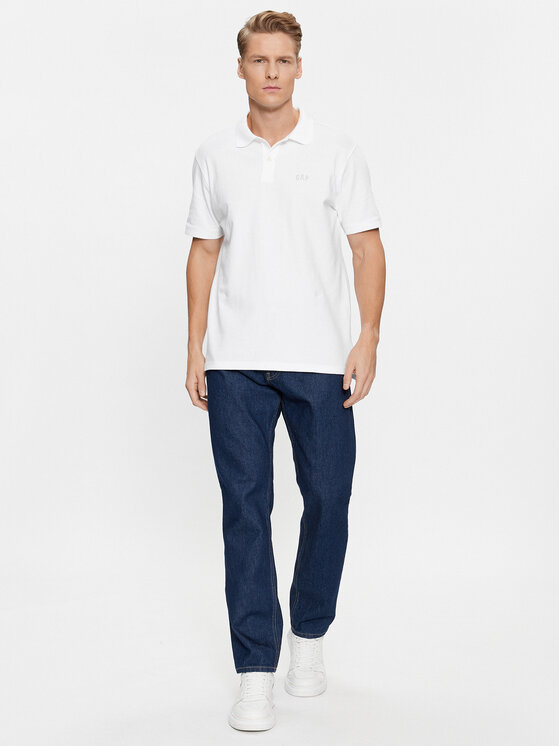 Gap Gap Tricou polo 586306-05 Alb Regular Fit