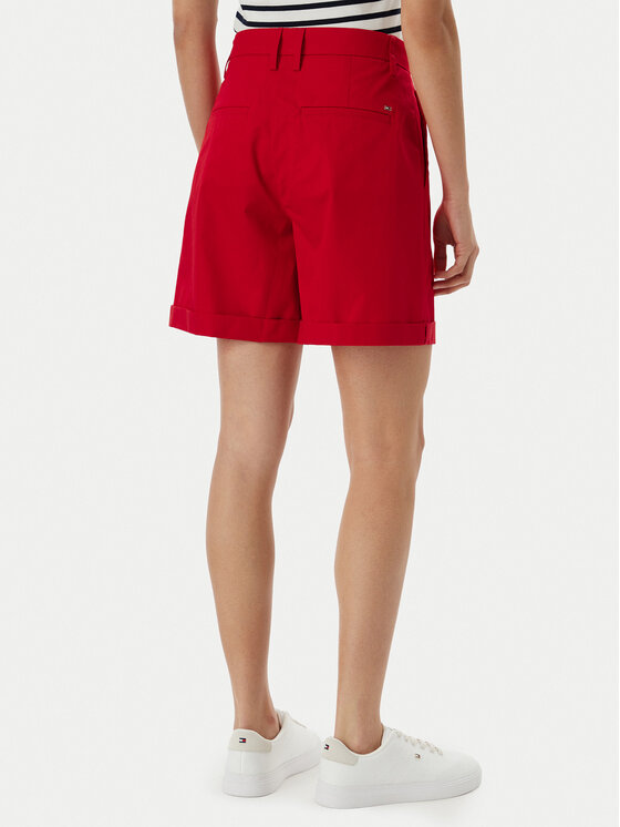 Tommy Hilfiger Tommy Hilfiger Kratke hlače iz tkanine WW0WW41769 Rdeča Regular Fit