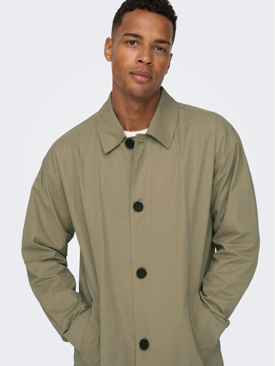 Only & Sons Only & Sons Trencz Malcom 22024246 Zielony Regular Fit