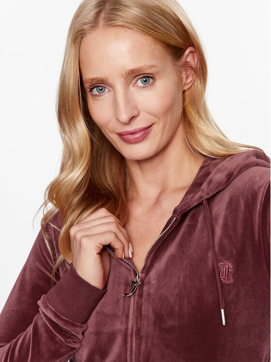 Juicy Couture Juicy Couture Majica dugih rukava Robertson JCAP176 Tamnocrvena Slim Fit