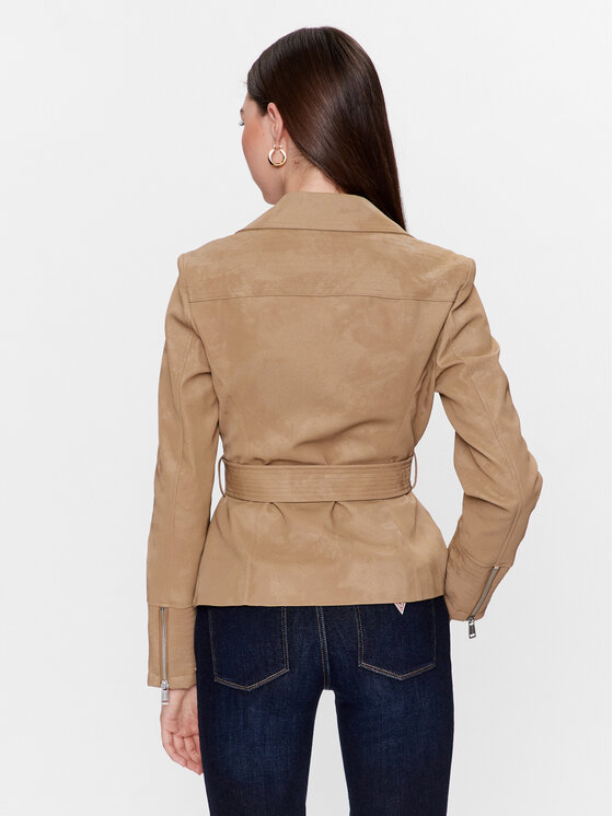 Guess Guess Lederjacke W3YL33 WFIV0 Braun Regular Fit