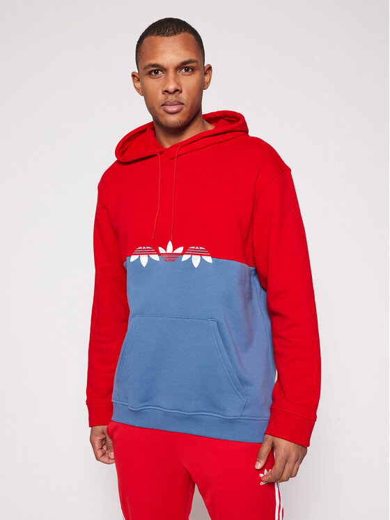 adidas Sweatshirt adicolor Sliced Trefoil GN3443 Rouge Regular Fit Modivo