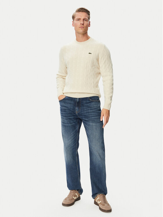 Lacoste Lacoste Sweter AH2924 Beżowy jasny Regular Fit