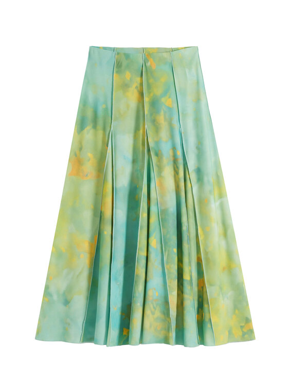 Desigual Desigual Spódnica maxi Desvanecer 25WWFK06 Zielony Regular Fit