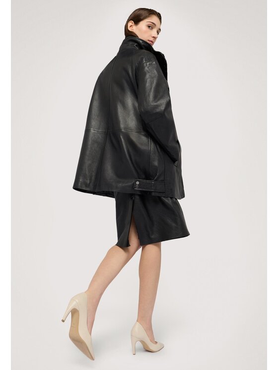 Trussardi Trussardi Giacca di pelle 8912A000314N033 Nero Over Fit