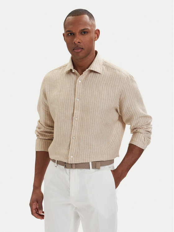 HUGO HUGO Риза Valerio 50562694 Светлобежов Modern Fit