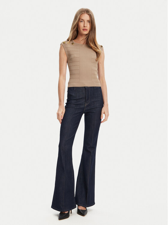 Guess Guess Блуза W5YR12 Z0130 Кафяв Regular Fit