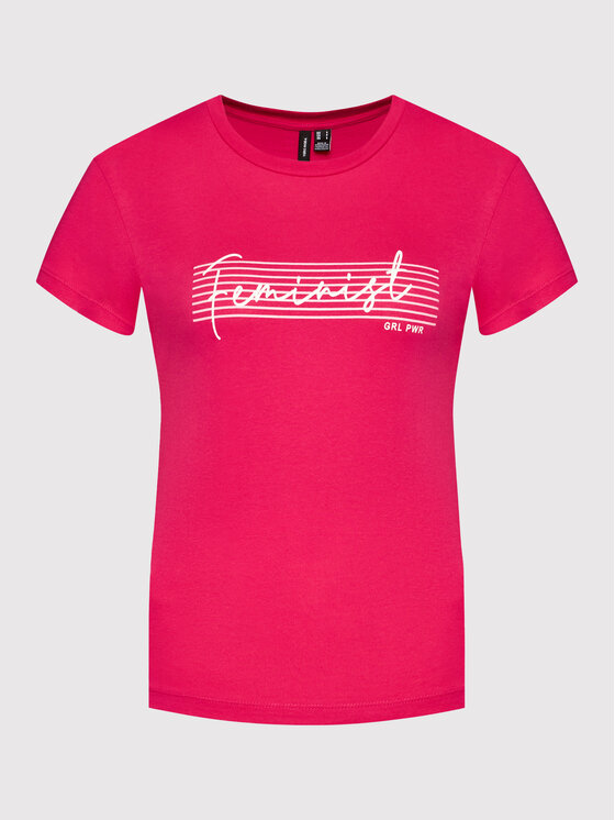 Vero Moda Vero Moda T-Shirt Feminist 10262918 Różowy Regular Fit