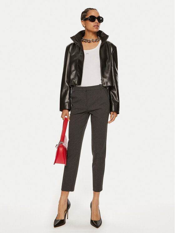 PINKO Pinko Hlače iz tkanine Bello 100155 A24D Siva Regular Fit