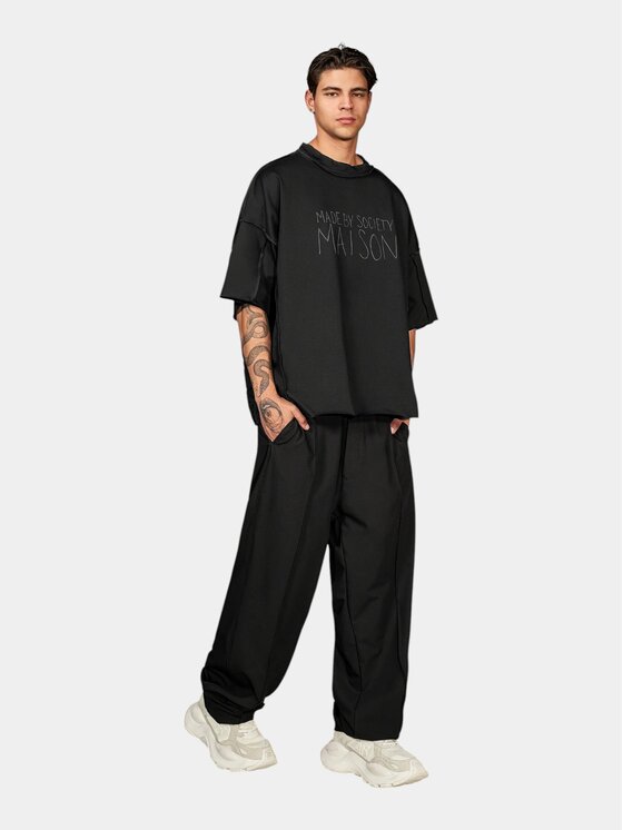 MADE BY SOCIETY MADE BY SOCIETY T-Shirt Unreav - T17941 Czarny Basic Fit
