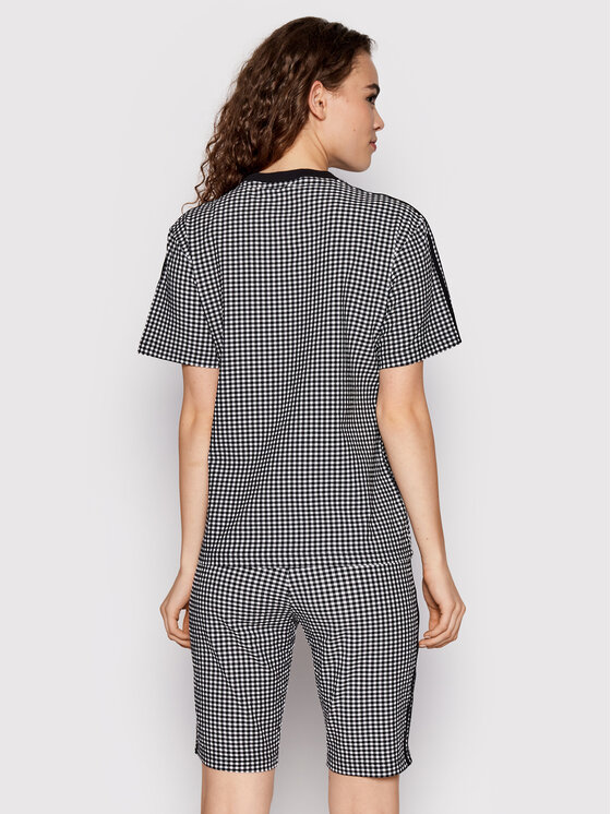 T-shirt Gingham HB9454 Nero Regular Fit